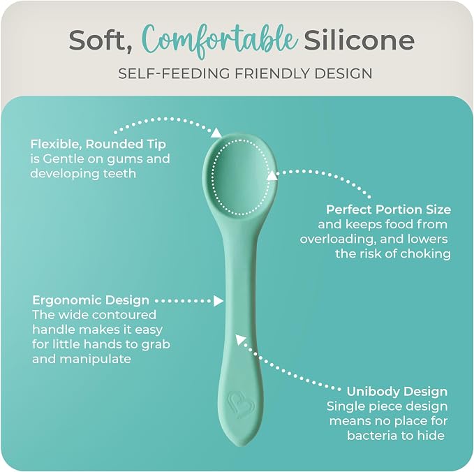 Mason Bottle Silicone Baby Spoons – BPA-Free Feeding Utensils - Image 3