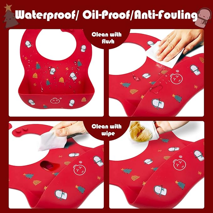 Little Dimsum Baby Bib Silicone Adjustable Waterproof - Image 4