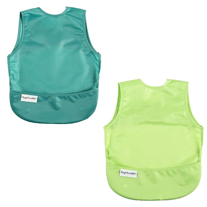 Tiny Twinkle Short Sleeve Apron Bibs by TinyTwinkle