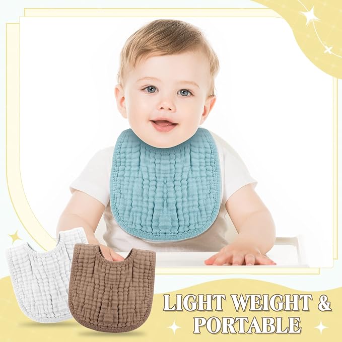 Frienda 8 Pcs Muslin Baby Bibs Cotton Bandana Drool Bibs Bulk - Image 3