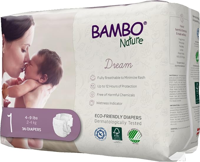 Bambo Nature Hypoallergenic Dream Baby Diapers, Premium Eco-Labeled Sustainable - Image 4