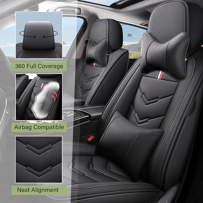 Leather Car Seat Covers Fit for LR Defender 2020-2025, 5 Seater Waterproof and - Image 2