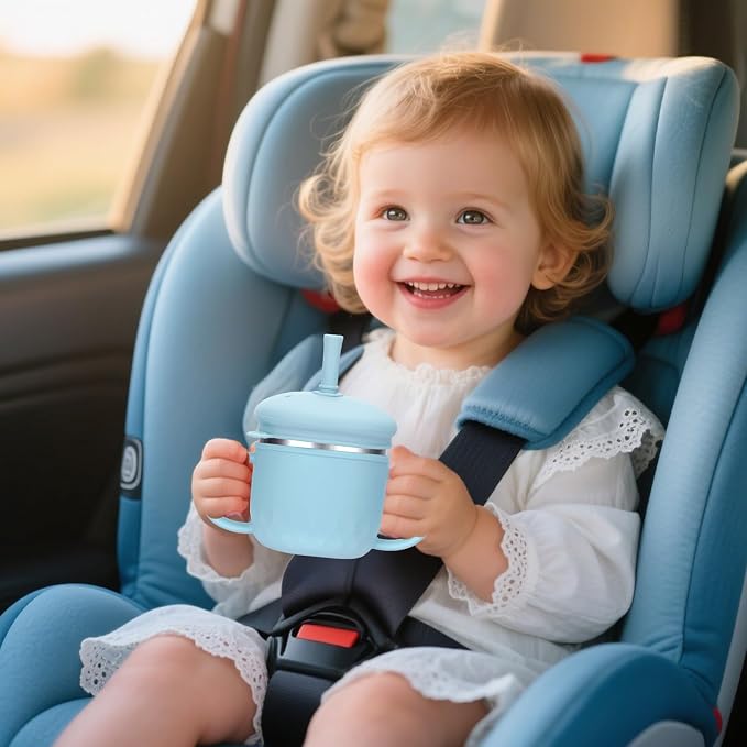 BUSOHA Stainless Steel Sippy Cups - 3 IN 1 Silicone Sippy Cup - Image 5