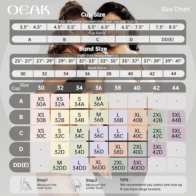 OEAK Womens Deep V Bras Wireless Comfortable Bra Supportive No Underwire Bras - Image 6