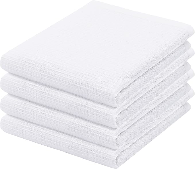 PurpleEssences Waffle Weave Kitchen Towel, 100% Cotton by PurpleEssences