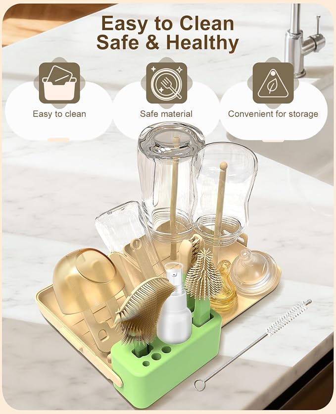 7 in 1 Baby Bottle Brush Set, BPA-Free Travel Bottle Cleaner Kit - Image 4