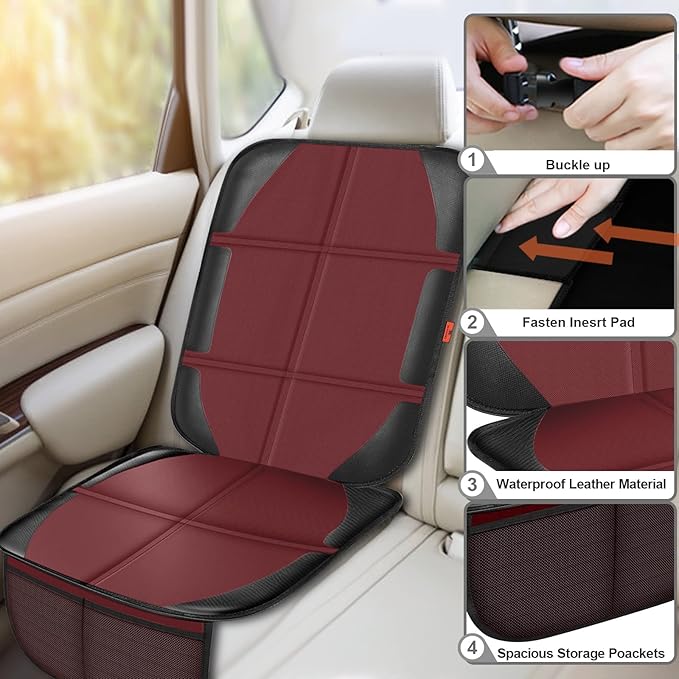 Car Seat Protector, 2 Pack Automotive Seat Protectors Baby Carseat Pad - Image 5