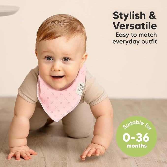 KeaBabies 8-Pack Organic Baby Bandana Bibs - Image 4