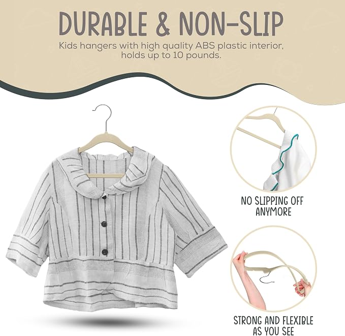 50 Premium Kids Velvet Hangers - Image 4