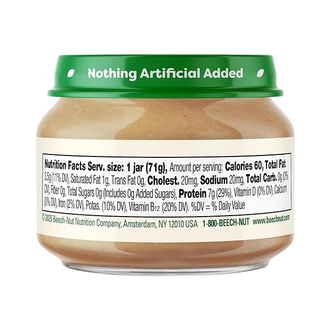 Beech-Nut Meat Baby Food Jars, Chicken & Chicken Broth Puree, 7g Protein - Image 2
