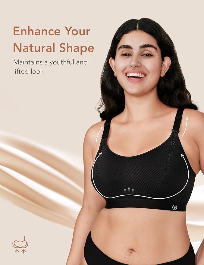 Pumping Bra Hands Free Zip Opening Seamless Nursing Bras - Image 5