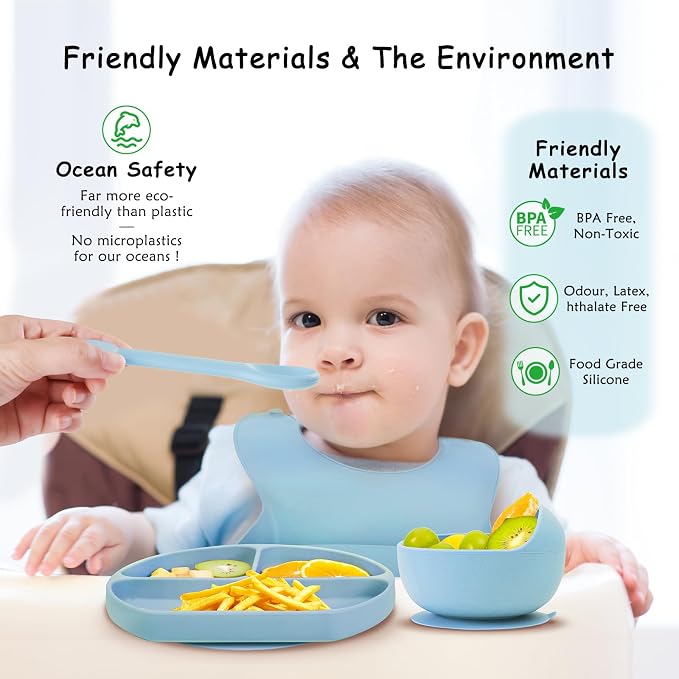 Baby Silicone Feeding Set, Toddler Led Weaning Utensils Sets - Image 7