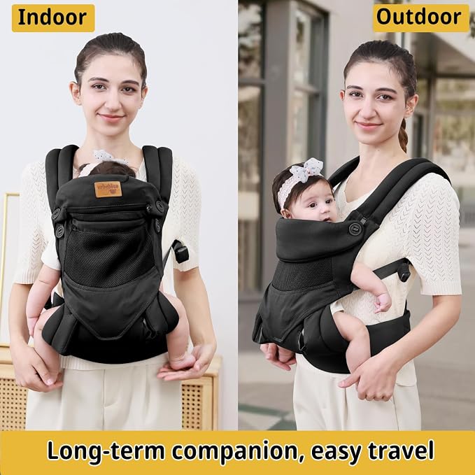 Baby Carrier Newborn to Toddler, Ergonomic Safe Soft Breathable Infant Carrier - Image 9