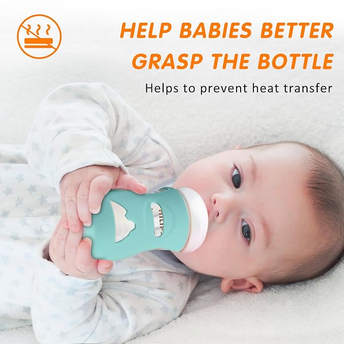 Silicone Sleeves for Avent Glass Natural Baby Bottle, 6 Pack Bottles Shatter - Image 4