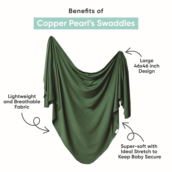Copper Pearl Large Premium Knit Baby Swaddle Receiving Blanket Linus - Image 2