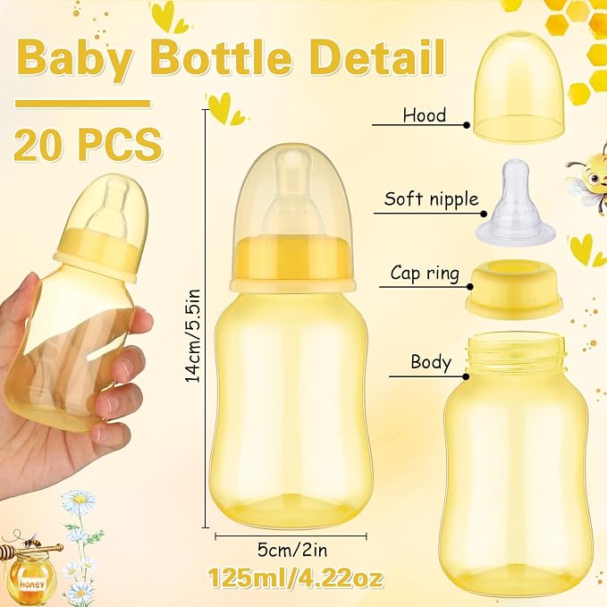 TrelaCo Bottle Chug Baby Shower Game 20 Pcs Baby Bottles Shower Favor - Image 3