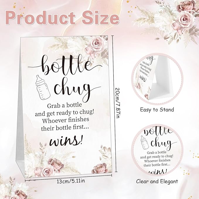 TrelaCo Bottle Chug Baby Shower Game 20 Pcs Baby Bottles Shower Favor - Image 2