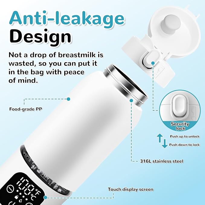 Portable Milk Warmer for Travel, Formula Container to Go 17oz Baby Bottle Warmer - Image 4