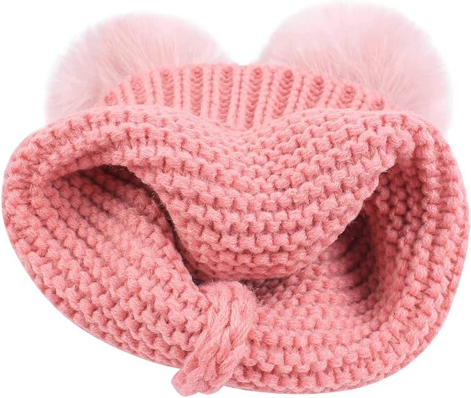 Duoyeree Baby Winter Hat Scarf Glove Beanie Set Girls Boys Pom Pom Knitted - Image 3