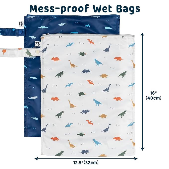 Tiny Twinkle Wet Dry Bag – 2 Pack Reusable Waterproof & Mess Proof Wet Bags - Image 4