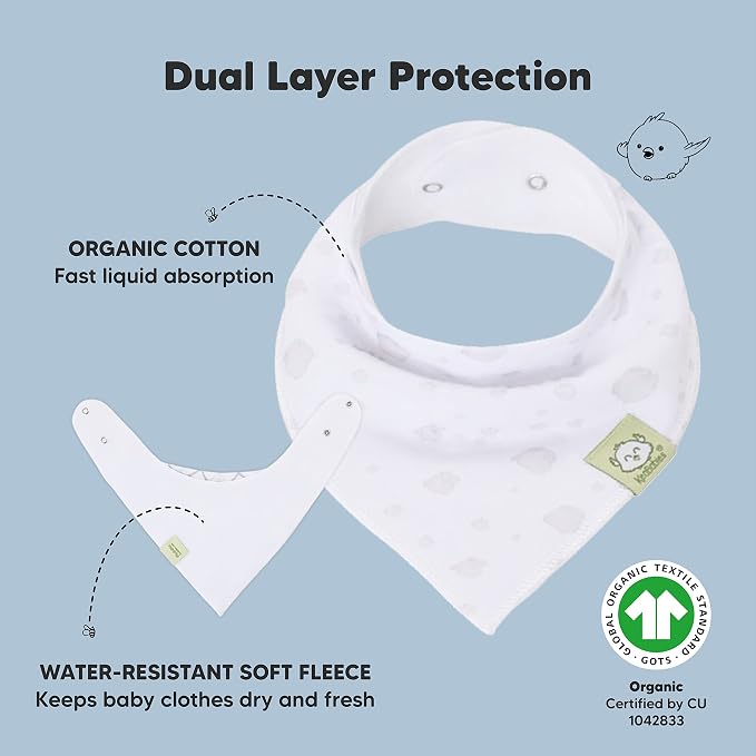 8-Pack Organic Baby Bandana Bibs - Image 2