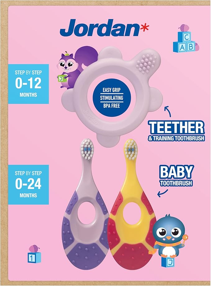 Jordan* ® | Step 0 Teether & Training Toothbrush | BPA-Free, 2-in-1 Teething & - Image 7