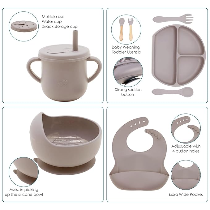 100% Silicone baby feeding set, BPA free Baby dishes set - Image 3