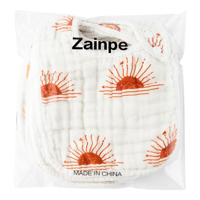 Zainpe 6Pcs Snap Muslin Cotton Bibs - Image 7