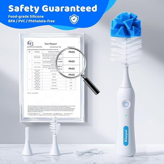 Electric Bottle Brush Cleaner, IPX7 Waterproof Baby Bottle Brush - Image 7