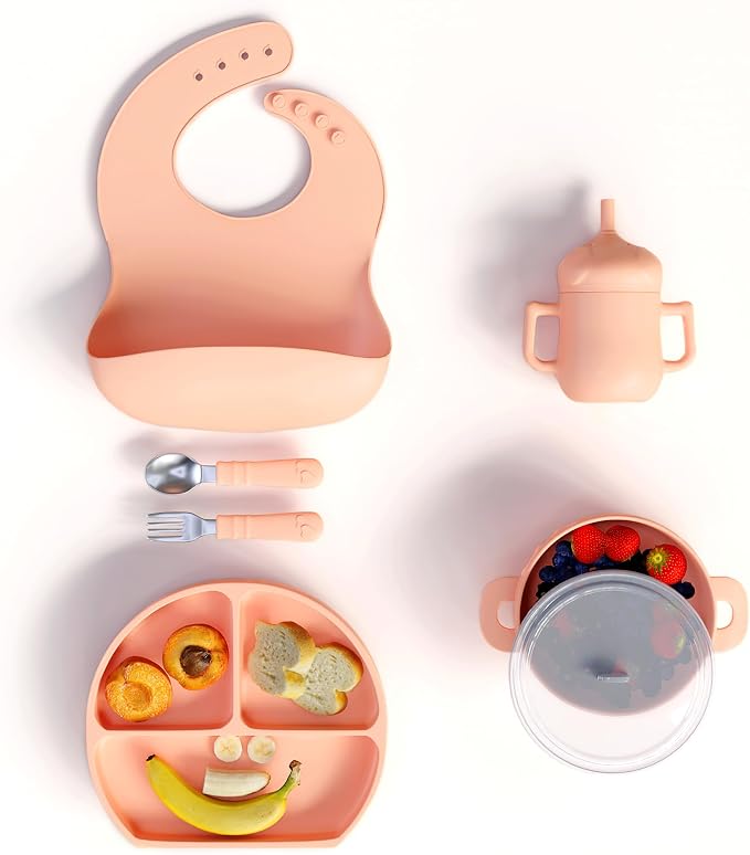 mimi & kiki BPA-Free Silicone Baby Feeding Set, Baby Plates and Bowls Set - Image 9