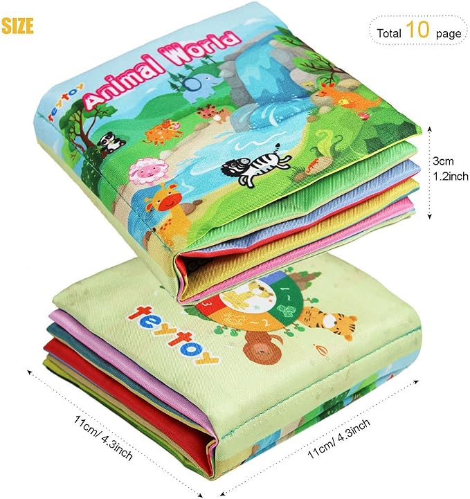 teytoy My First Soft Book, Nontoxic Fabric Baby Cloth Books Early Education - Image 7