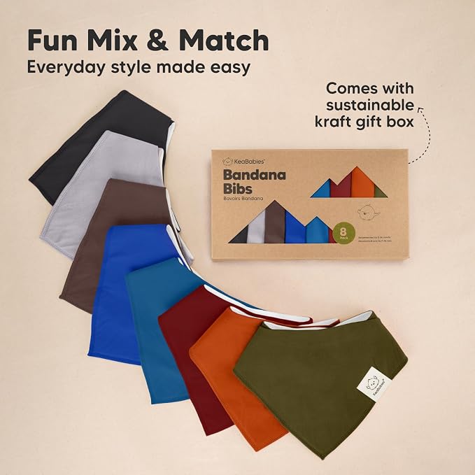 8-Pack Organic Baby Bandana Bibs - Image 9