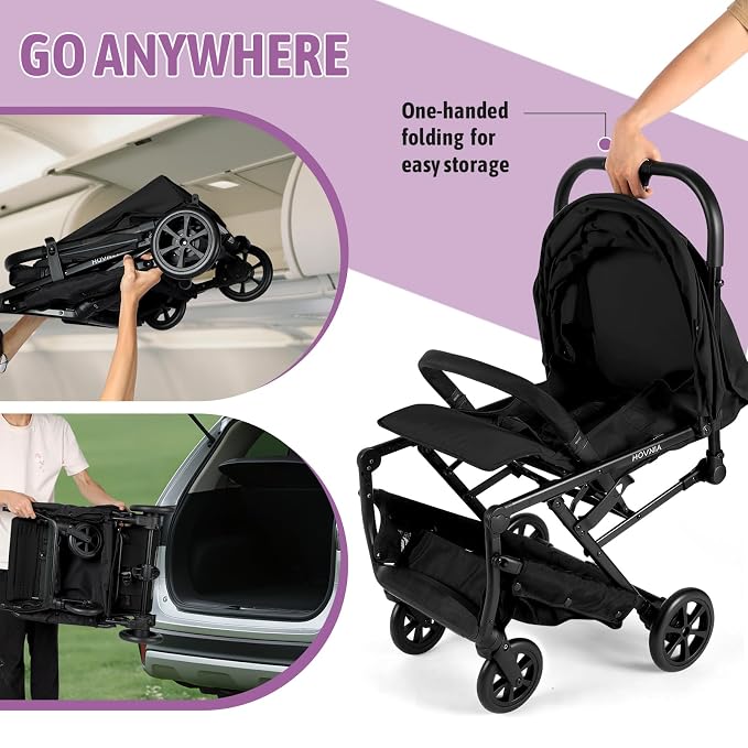 Lightweight Stroller, One-Hand Fold Compact Travel Stroller from Birth to 55 lbs - Image 3