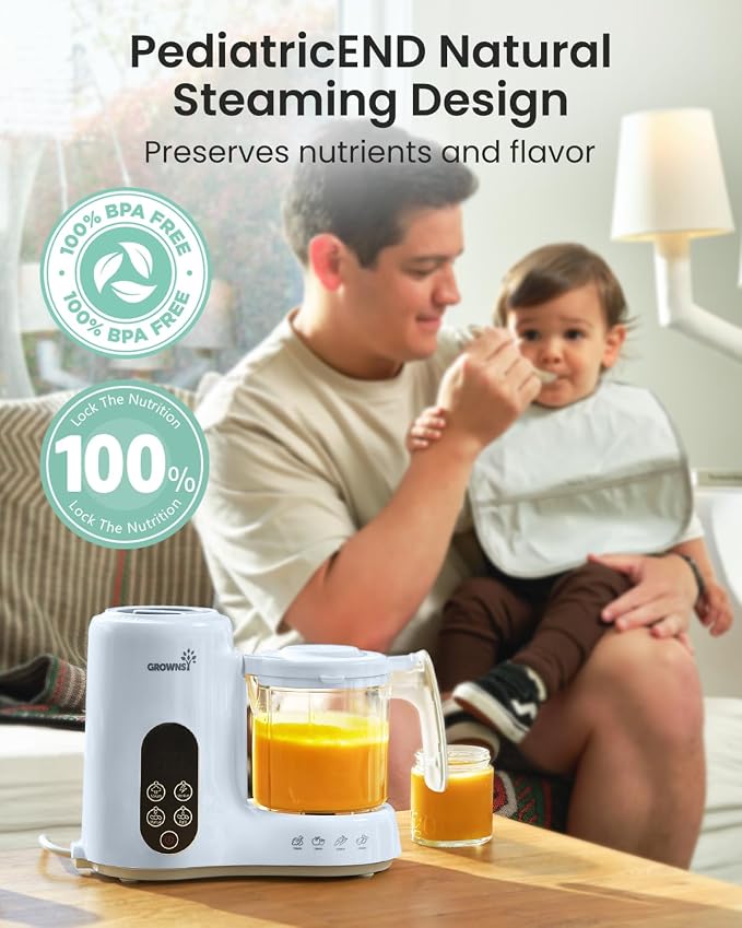 GROWNSY Baby Food Maker with Steam Basket, One Step Baby Food Processor Steamer - Image 9