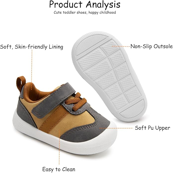 Baby Shoes Boys Girls Barefoot Wide Toe Box Zero Drop First Walkers PU Leather - Image 6
