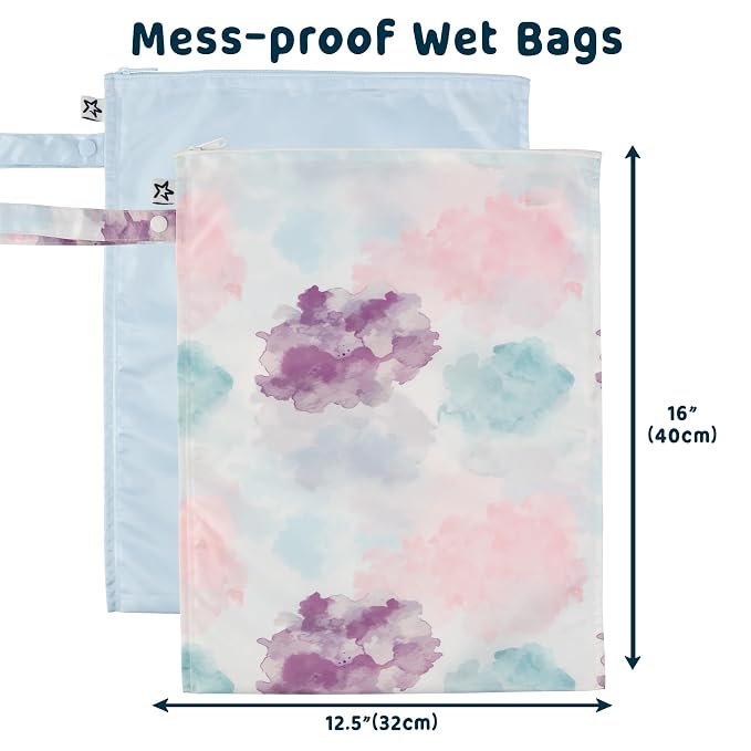 Tiny Twinkle Wet Dry Bag – 2 Pack Reusable Waterproof & Mess Proof Wet Bags - Image 4