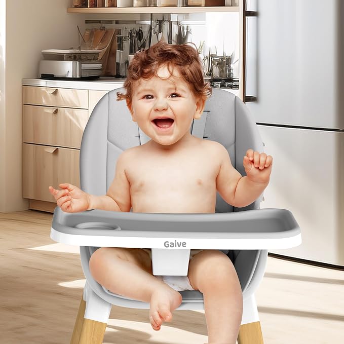 8 in 1 Convertible Wooden High Chair, Adjustable Baby High Chair - Image 4