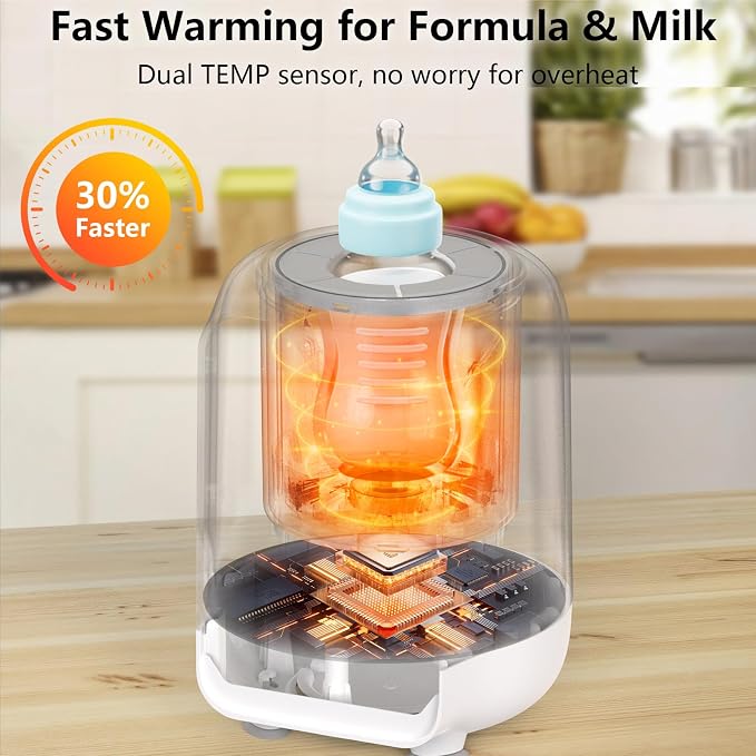 Swirlable Baby Bottle Warmer 3 Mins Fast Bottle Warmer 9 in 1 Bottle Warmer - Image 4
