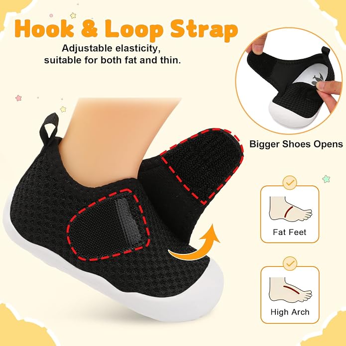 FEETCITY Baby First Walking Shoes Wide Baby Shoes Infant Sneakers Newborn Crib - Image 4