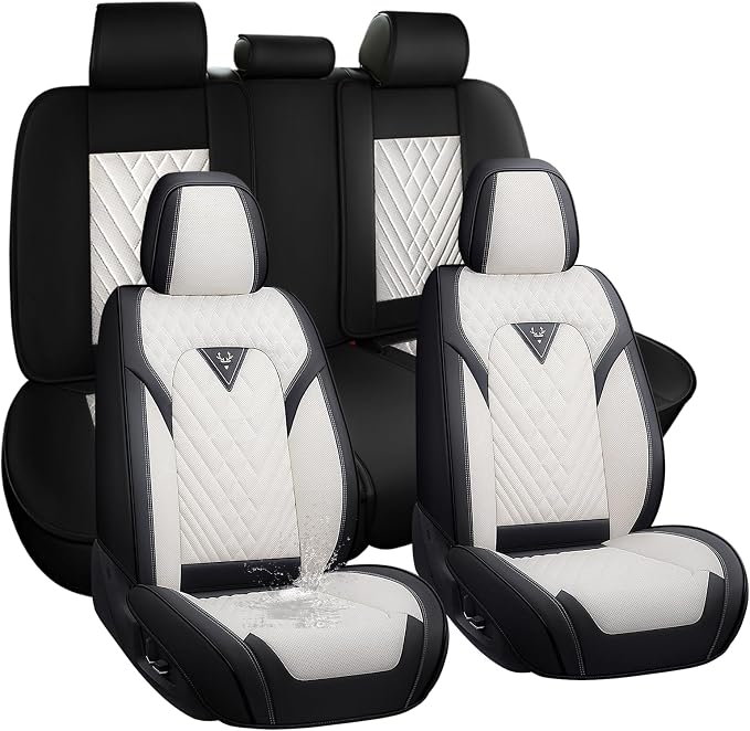 Car Seat Covers, Waterproof Faux Leather Automotive Comfortable Seat Covers by Unknown