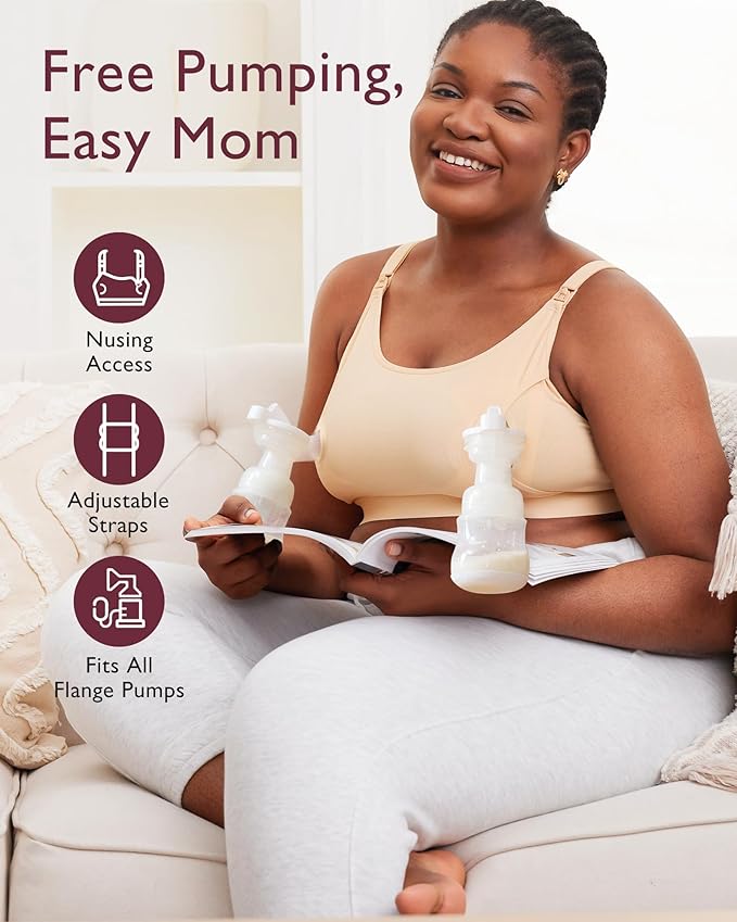 Momcozy Hands Free Pumping Bra, Adjustable Breast-Pumps Holding and Nursing Bra - Image 2