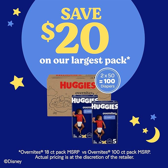 Huggies Size 5 Overnites Baby Diapers: Overnight Diapers, Size 5, 100 Ct - Image 5