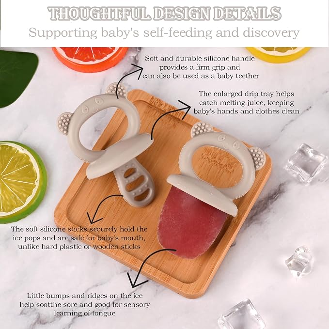 Sakolla Baby Popsicle Molds Mini 6-Cavity Silicone Ice Pop Mold - Image 4