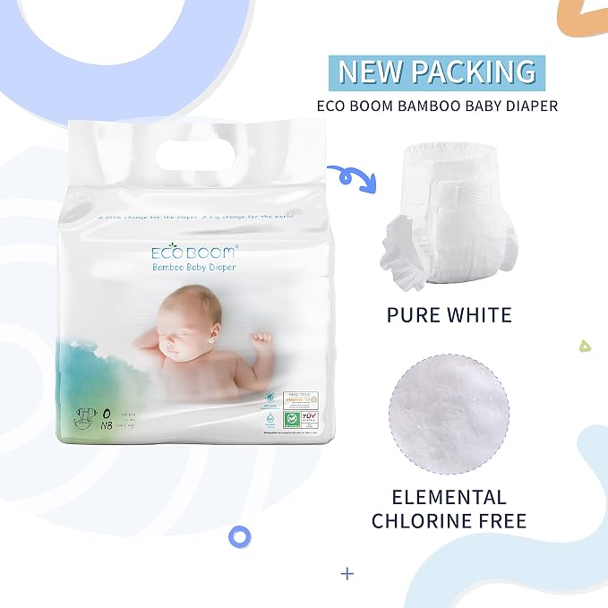 ECO BOOM Preemie Diapers, Viscose from Bamboo Diapers, Natural Soft Disposable - Image 2
