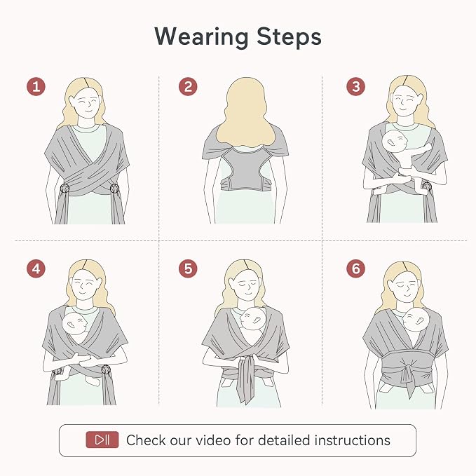 Momcozy Baby Wrap Carrier, Ergonomic Infant Slings - Image 6