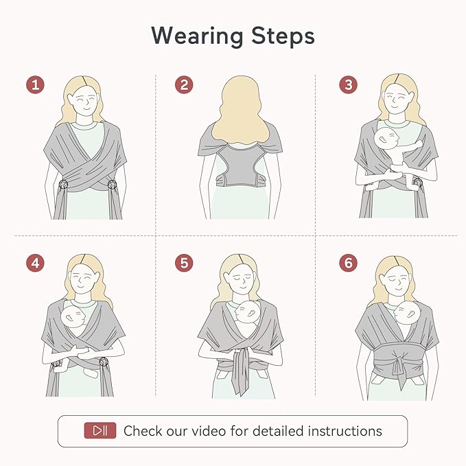 Momcozy Baby Wrap Carrier, Ergonomic Infant Slings - Image 6