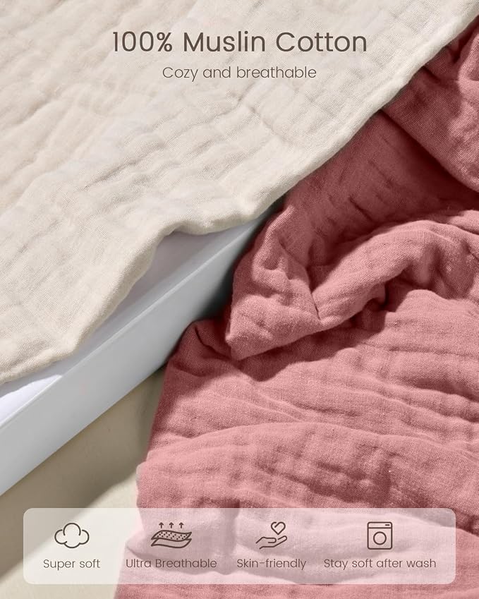Hooded Baby Towels for Newborn, 35x35 Inch 2 Pack 100% Muslin Cotton Baby Bath - Image 5