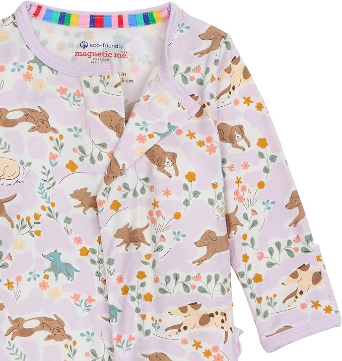 Magnetic Me Girls Modal Magnetic Baby Footie Pajamas | Silky Soft Modal Fabric - Image 3