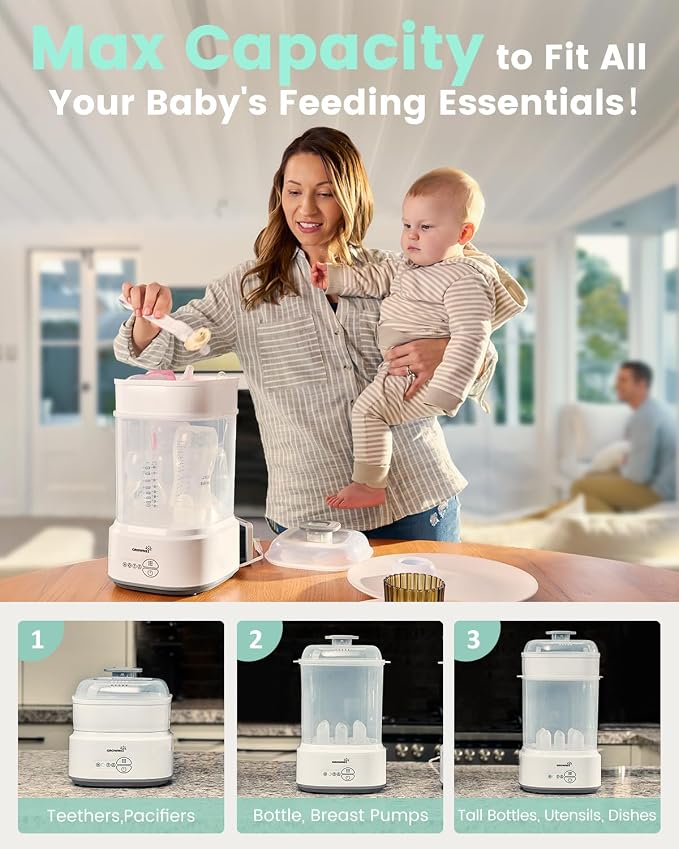 GROWNSY Bottle Sterilizer and Dryer, Compact Electric Steam Baby Bottle - Image 5