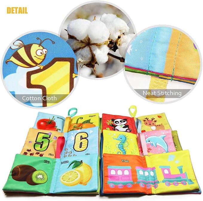 teytoy My First Soft Book, Nontoxic Fabric Baby Cloth Books Early Education - Image 4
